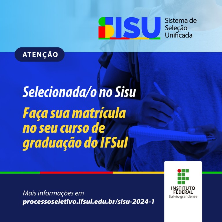 imagem: Candidatos aprovados para os cursos de graduação do IFSul câmpus Pelotas já podem realizar procedimentos para matrícula